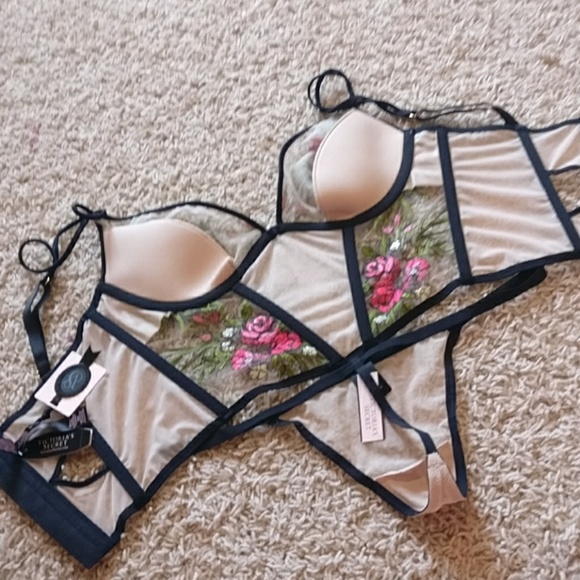 VS Floral Mesh Longline Bra ONLY - Picture 4 of 6